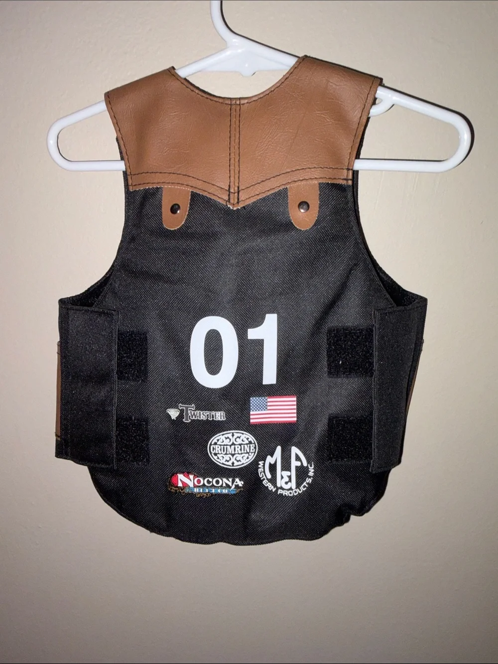 PBR Kids Western Rodeo Vest Costume in Brown and Black
